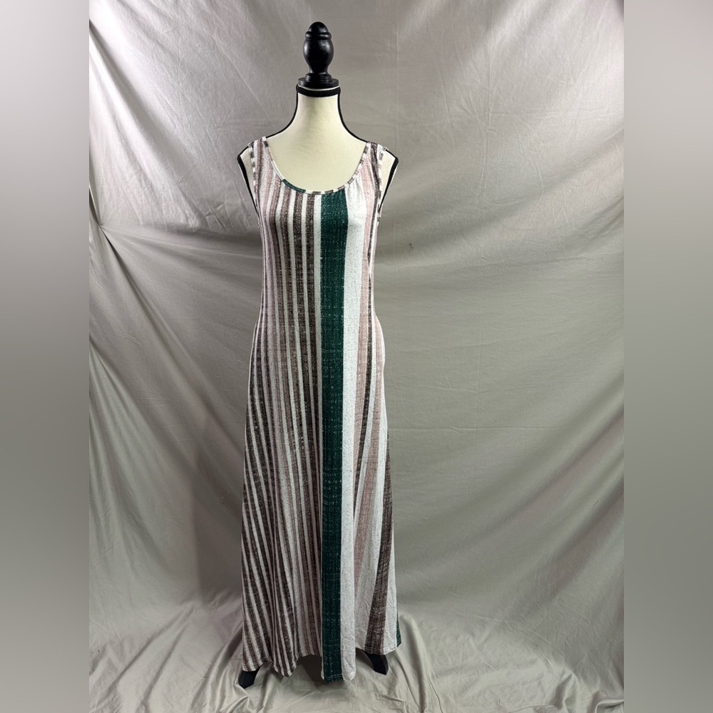 LAST ONE 🔥 Boho Striped Round Neck Sleeveless Dress With Pockets - Picture 6 of 7